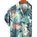 Exotic Tropical Plant Print Short Sleeve Shirt